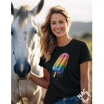 Women's T-shirt - I'm already running, black, size M