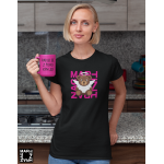 Dámské černé tričko - Medvídek Anděl vel. S