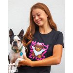 Dámské černé tričko - Medvídek Anděl vel. S