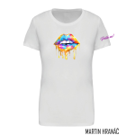 Dámské tričko - Polib mi! bílé vel. XL