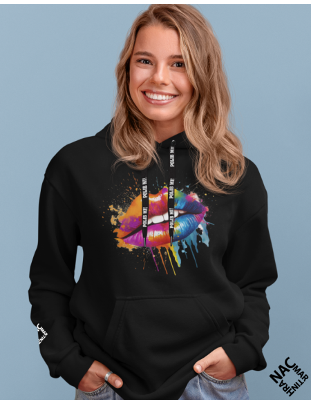 Černá unisex mikina - Polib mi! vel. M